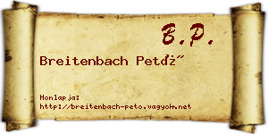 Breitenbach Pető névjegykártya